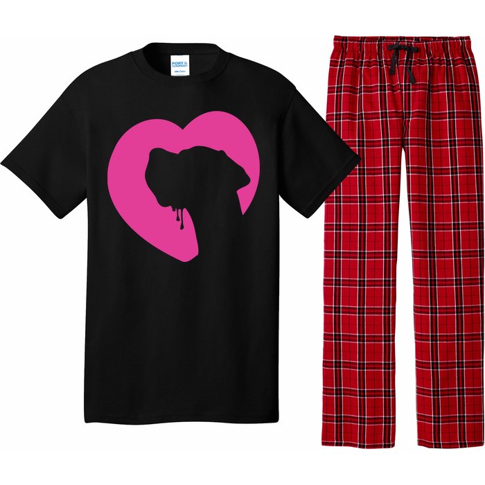 Great Dane Profile Heart Pink Pajama Set