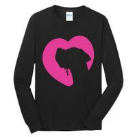 Great Dane Profile Heart Pink Tall Long Sleeve T-Shirt