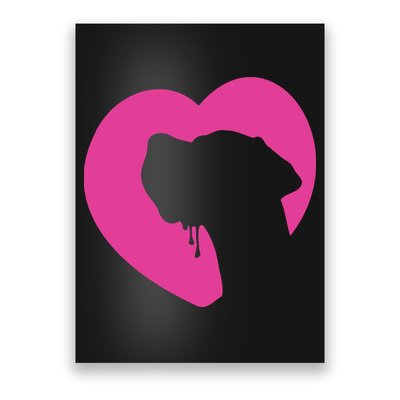 Great Dane Profile Heart Pink Poster