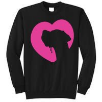 Great Dane Profile Heart Pink Tall Sweatshirt