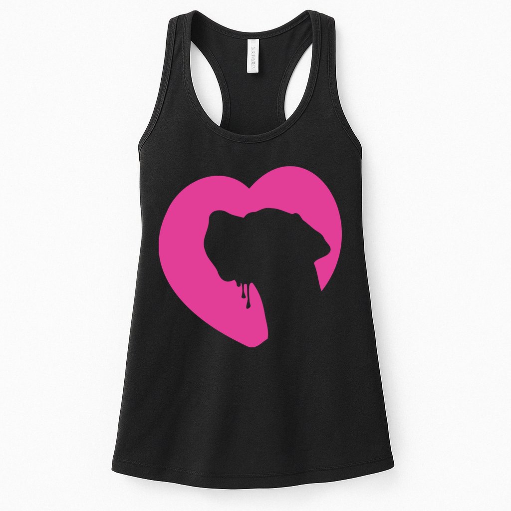 Great Dane Profile Heart Pink Womens Tank Top