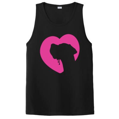 Great Dane Profile Heart Pink PosiCharge Competitor Tank