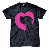 Great Dane Profile Heart Pink Tie-Dye T-Shirt