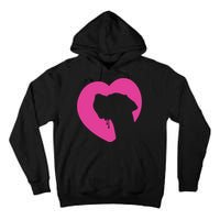 Great Dane Profile Heart Pink Tall Hoodie