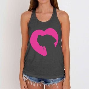 Great Dane Profile Heart Pink Women's Knotted Racerback Tank