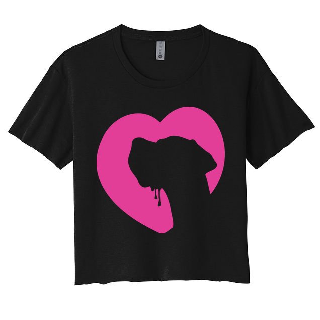 Great Dane Profile Heart Pink Crop Top