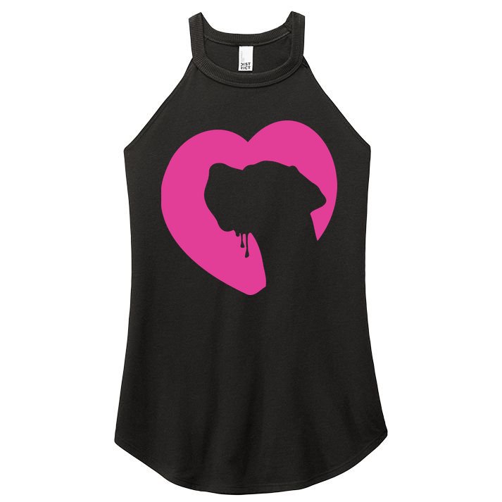 Great Dane Profile Heart Pink Women's Perfect Tri Rocker Tank