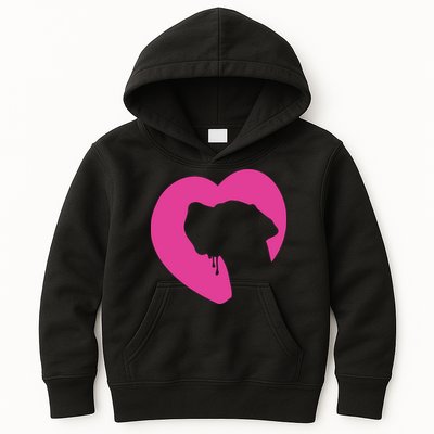 Great Dane Profile Heart Pink Kids Hoodie