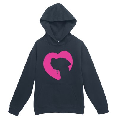 Great Dane Profile Heart Pink Urban Pullover Hoodie