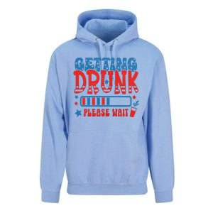 Getting Drunk Please Wait 4th Of July Unisex Surf Hoodie