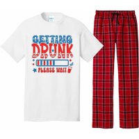 Getting Drunk Please Wait 4th Of July Pajama Set