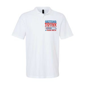 Getting Drunk Please Wait 4th Of July Softstyle Adult Sport Polo