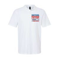 Getting Drunk Please Wait 4th Of July Softstyle Adult Sport Polo