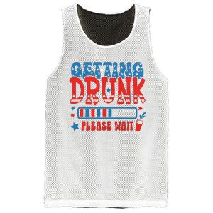 Getting Drunk Please Wait 4th Of July Mesh Reversible Basketball Jersey Tank