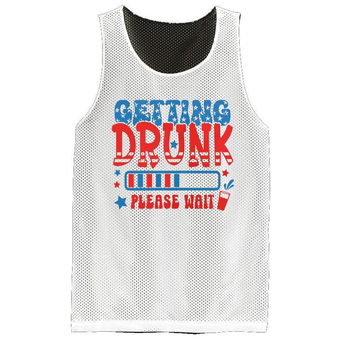 Getting Drunk Please Wait 4th Of July Mesh Reversible Basketball Jersey Tank