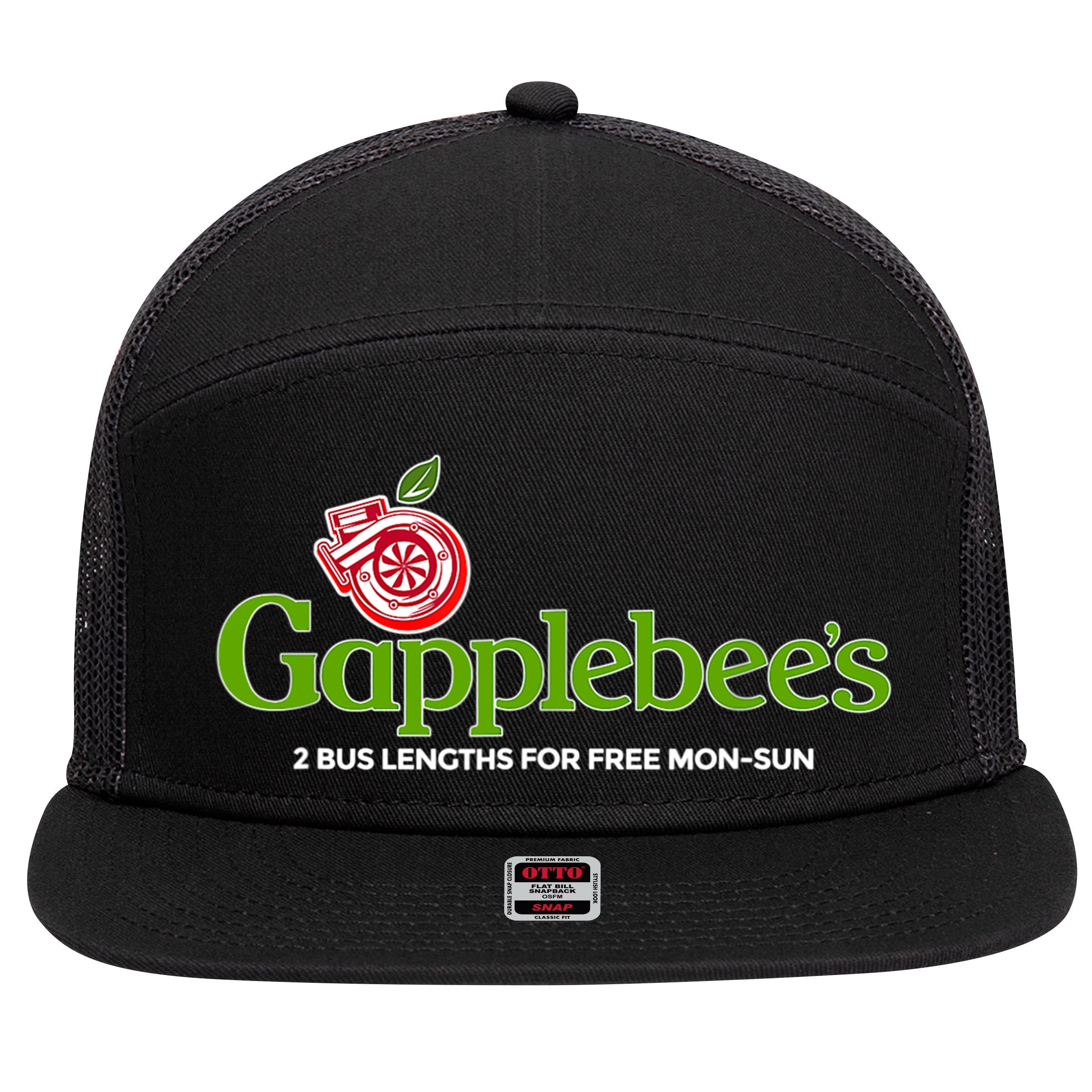 Gapplebees Drag Racing Gapped American Muscle Gift 7 Panel Mesh Trucker Snapback Hat