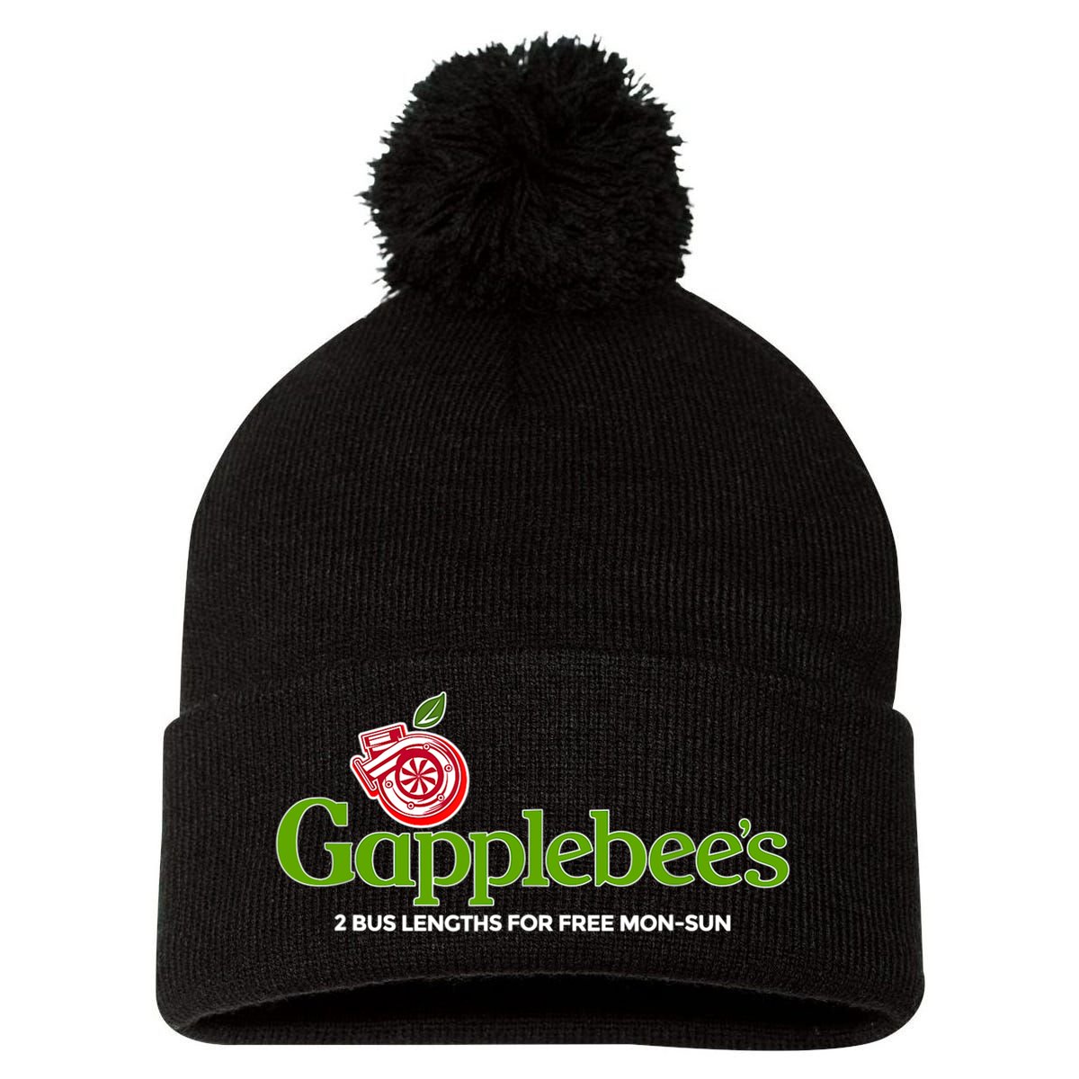 Gapplebees Drag Racing Gapped American Muscle Gift Pom Pom 12in Knit Beanie