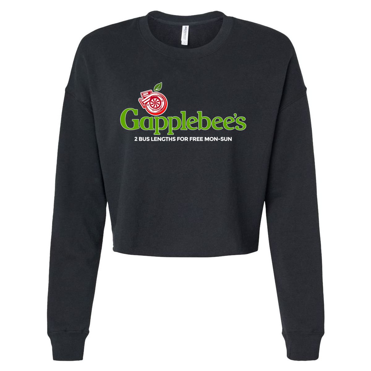 Gapplebees Drag Racing Gapped American Muscle Gift Cropped Pullover Crew