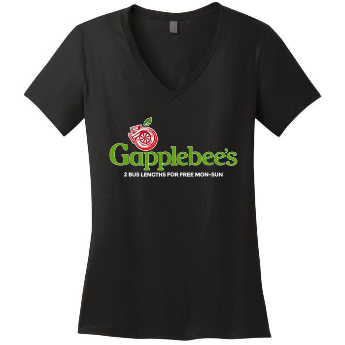 Gapplebees Drag Racing Gapped American Muscle Gift Women's V-Neck T-Shirt