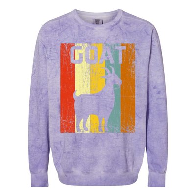 Goat Disco Retro Vintage Goat Lover Colorblast Crewneck Sweatshirt