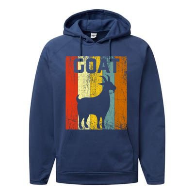 Goat Disco Retro Vintage Goat Lover Performance Fleece Hoodie