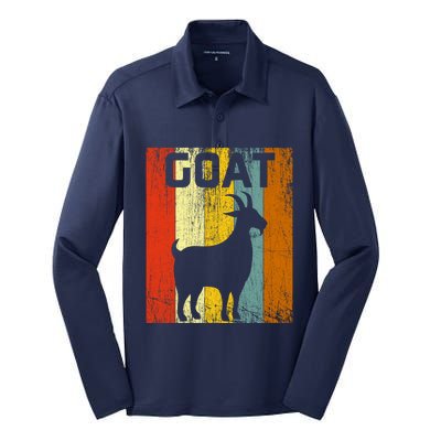 Goat Disco Retro Vintage Goat Lover Silk Touch Performance Long Sleeve Polo