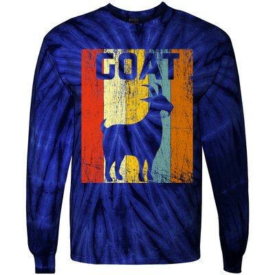 Goat Disco Retro Vintage Goat Lover Tie-Dye Long Sleeve Shirt