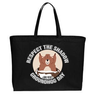 Groundhog Day Respect The Shadow Teens Great Gift Cotton Canvas Jumbo Tote