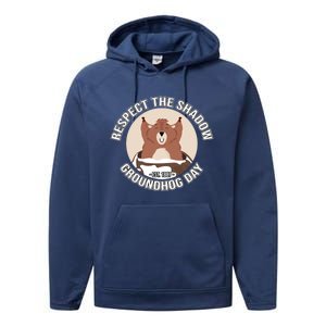 Groundhog Day Respect The Shadow Teens Great Gift Performance Fleece Hoodie