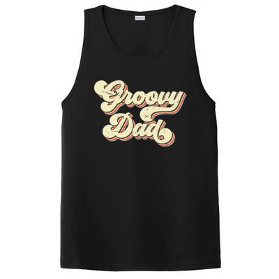 Groovy Dad Retro 70s Aesthetic Vintage Papa FatherS Day PosiCharge Competitor Tank