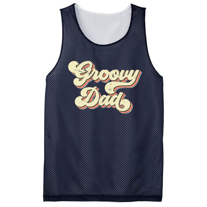 Groovy Dad Retro 70s Aesthetic Vintage Papa FatherS Day Mesh Reversible Basketball Jersey Tank