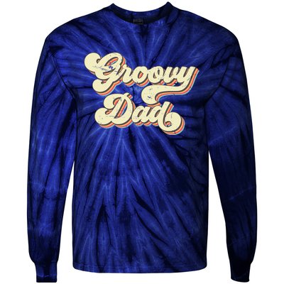 Groovy Dad Retro 70s Aesthetic Vintage Papa FatherS Day Tie-Dye Long Sleeve Shirt