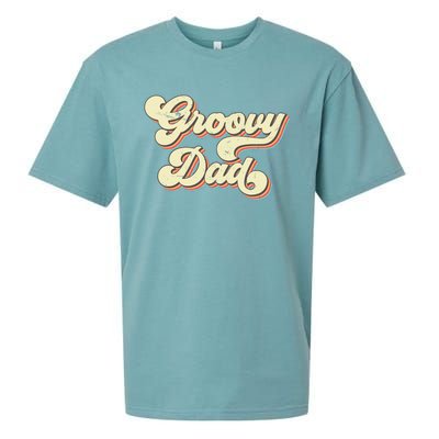 Groovy Dad Retro 70s Aesthetic Vintage Papa FatherS Day Sueded Cloud Jersey T-Shirt