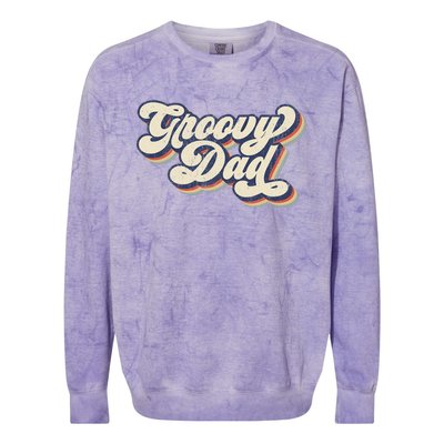 Groovy Dad Retro 70s Aesthetic Style Colorblast Crewneck Sweatshirt