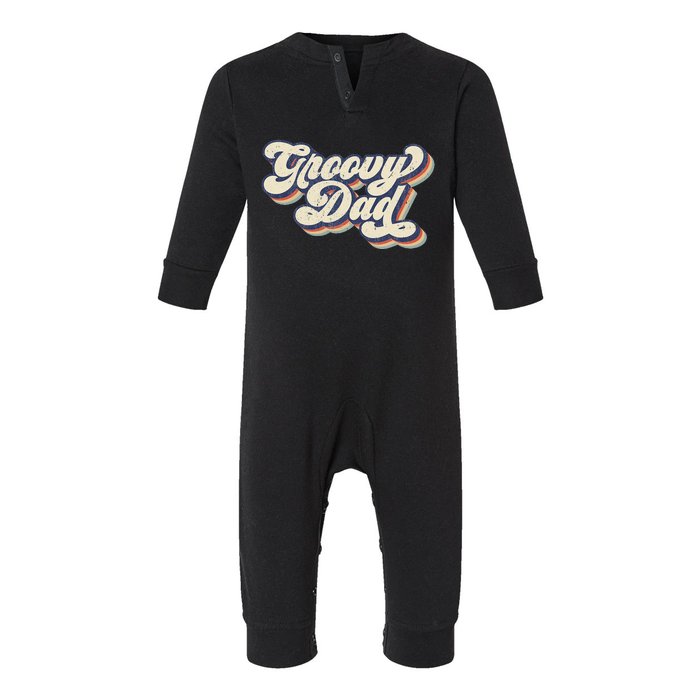 Groovy Dad Retro 70s Aesthetic Style Infant Fleece One Piece