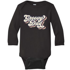 Groovy Dad Retro 70s Aesthetic Style Baby Long Sleeve Bodysuit