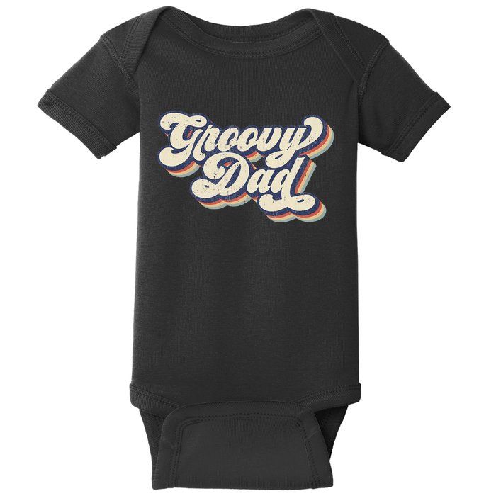 Groovy Dad Retro 70s Aesthetic Style Baby Bodysuit