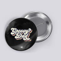 Groovy Dad Retro 70s Aesthetic Style Men Button