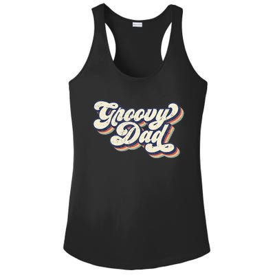 Groovy Dad Retro 70s Aesthetic Style Men Ladies PosiCharge Competitor Racerback Tank