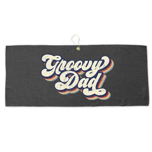 Groovy Dad Retro 70s Aesthetic Style Men Large Microfiber Waffle Golf Towel