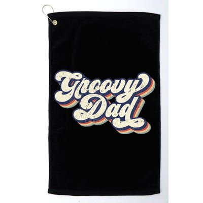 Groovy Dad Retro 70s Aesthetic Style Men Platinum Collection Golf Towel