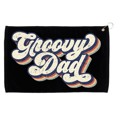 Groovy Dad Retro 70s Aesthetic Style Men Grommeted Golf Towel