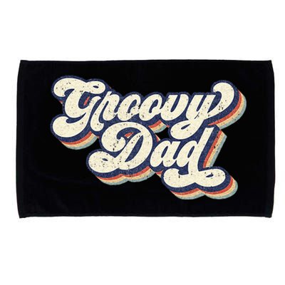 Groovy Dad Retro 70s Aesthetic Style Men Microfiber Hand Towel