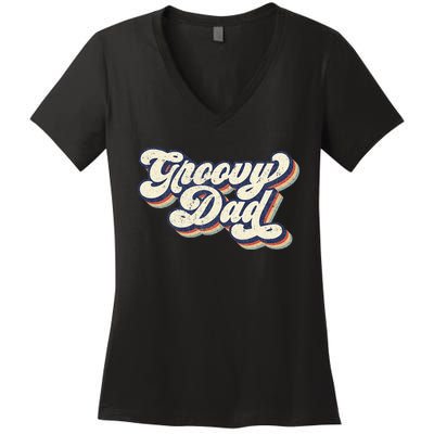 Groovy Dad Retro 70s Aesthetic Style Men Women's V-Neck T-Shirt