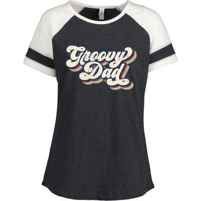 Groovy Dad Retro 70s Aesthetic Style Men Enza Ladies Jersey Colorblock Tee