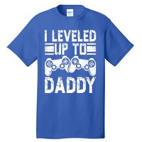 Gamer Dad Retro Vintage Unlocked Level I Leveled Up To Daddy Gift Tall T-Shirt