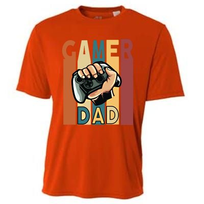 Gamer Dad Retro Vintage Gaming Fathers Day Gift Cooling Performance Crew T-Shirt