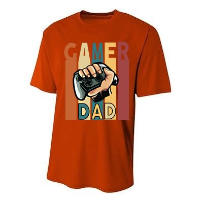 Gamer Dad Retro Vintage Gaming Fathers Day Gift Performance Sprint T-Shirt