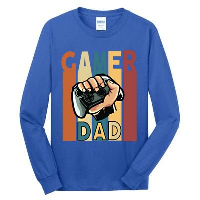 Gamer Dad Retro Vintage Gaming Fathers Day Gift Tall Long Sleeve T-Shirt