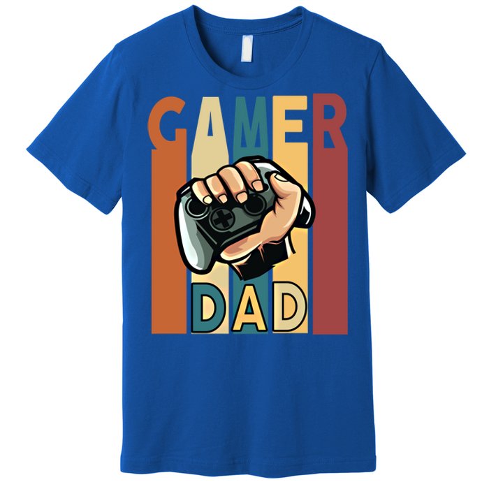 Gamer Dad Retro Vintage Gaming Fathers Day Gift Premium T-Shirt